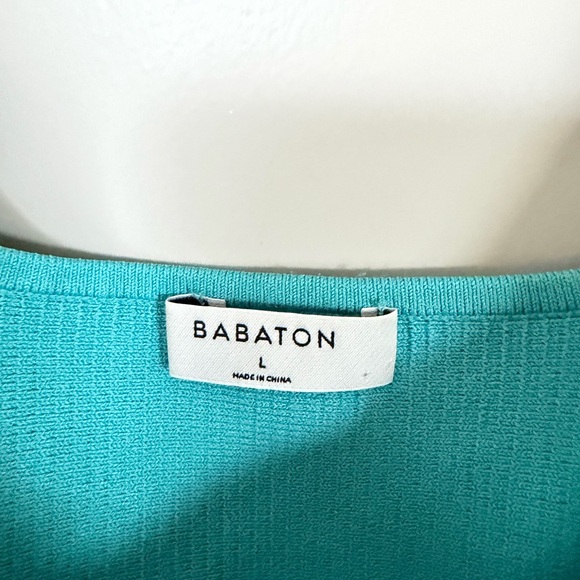 Babaton Turquoise Ribbed Crop Top - Picture 3 of 3